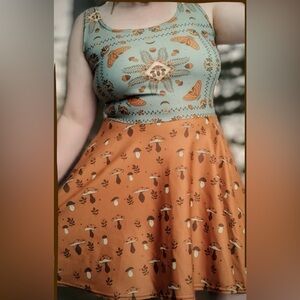 Bohemian Moth and Mushroom Dress